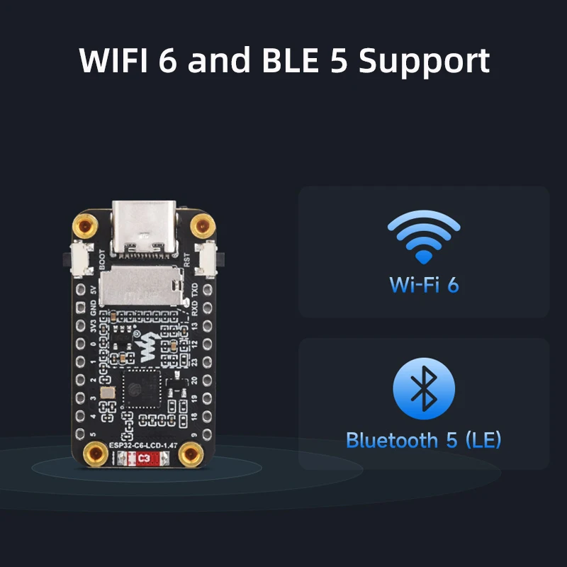 รูปสินค้า บอร์ดพัฒนา ESP32-C6 RISC-V AIoT หน้าจอ LCD 1.47 นิ้ว