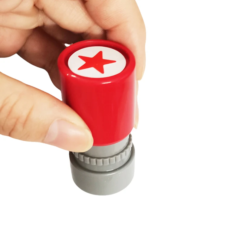 1PC School Teachers Family Use Red Five-pointed Star Stamp Encourage Children Teaching Award Stamp Automatic Ink self ink stamps