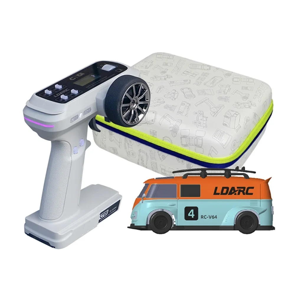LDARC 1/64 V64 RTR RWD RC Remote Control Car Electric Mini Miniature Simulation RC Model Bread Racing Car Toy PLAY ANYWHERE 6