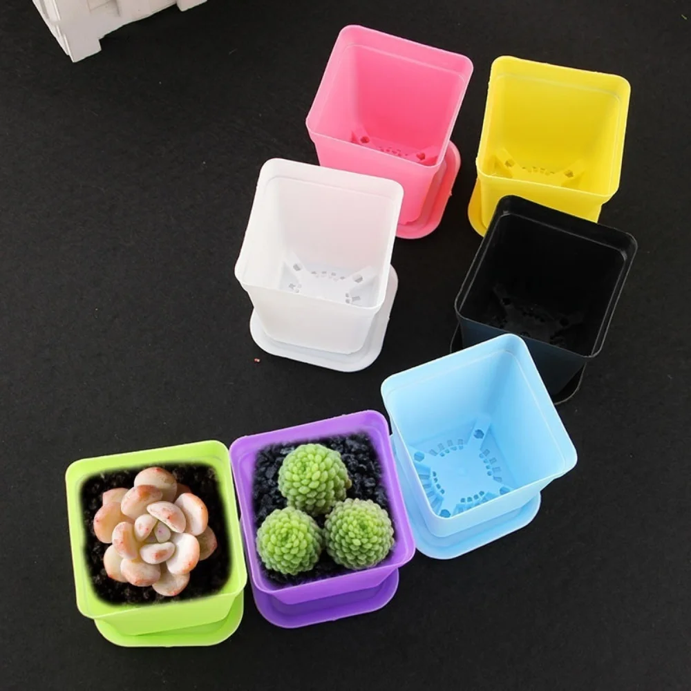 10 Pcs/set Plastic Round Flower Planter Pot Tray Seedling Tray Home Office Garden Decor Gardening Tools and Equipment