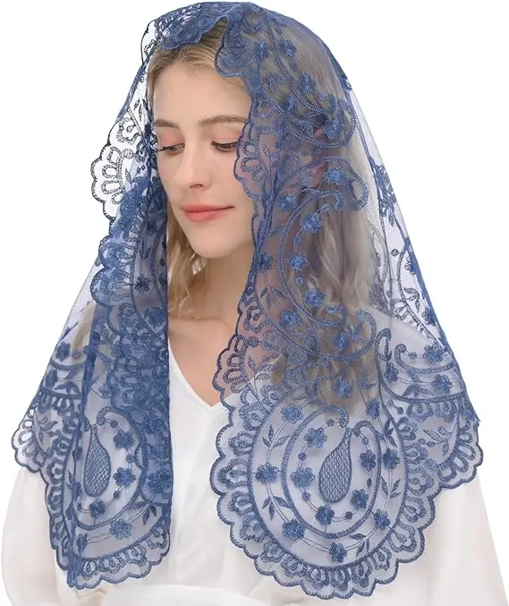 SpanishStyleLaceMantillaWomenHeadCoveringCatholicVeilChurch