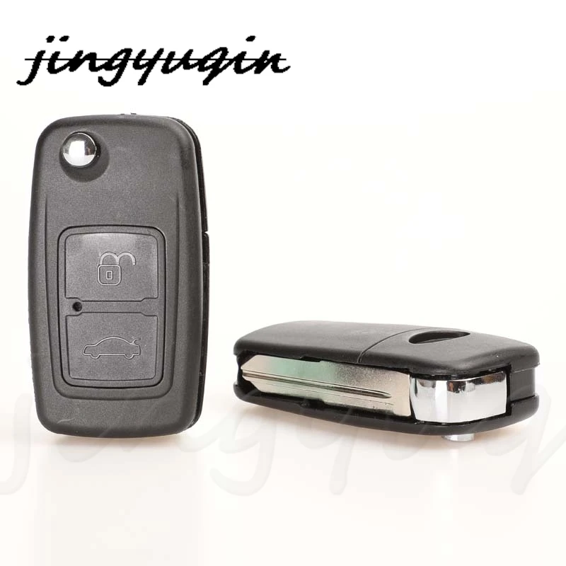 

jingyuqin 10pcs 2 Buttons Replacement Remote Car Key Shell Case Fob For Chery A5 Fulwin Tiggo E5 A1 Cowin Easter