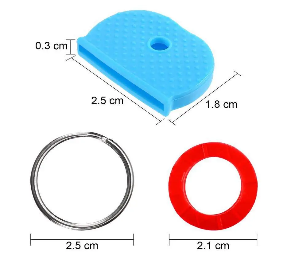 10pcs Hollow Silicone Soft Key Cap Covers Keyring Case For Car House