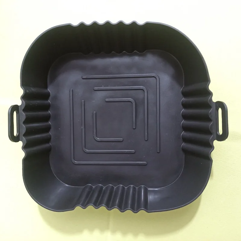 Air Fryer Liners 1PC Air Fryer Oven Baking Tray Silicone Tray Fried Chicken Pizza Mat Oilless Silicone Pan Air Fryer Accessories