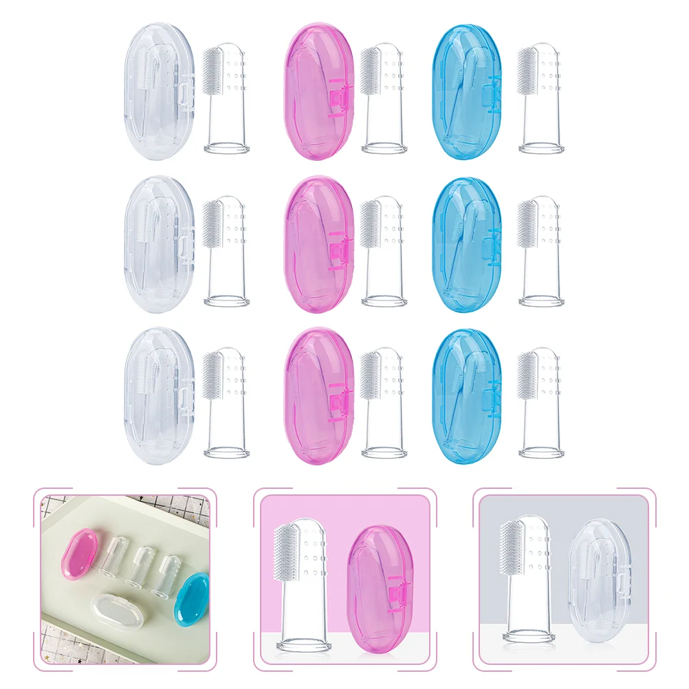 

9 Pcs Finger Toothbrush Infant Baby Teeth Cleaner Toddler Silica Gel Child Newborn Toothbrushes for Children