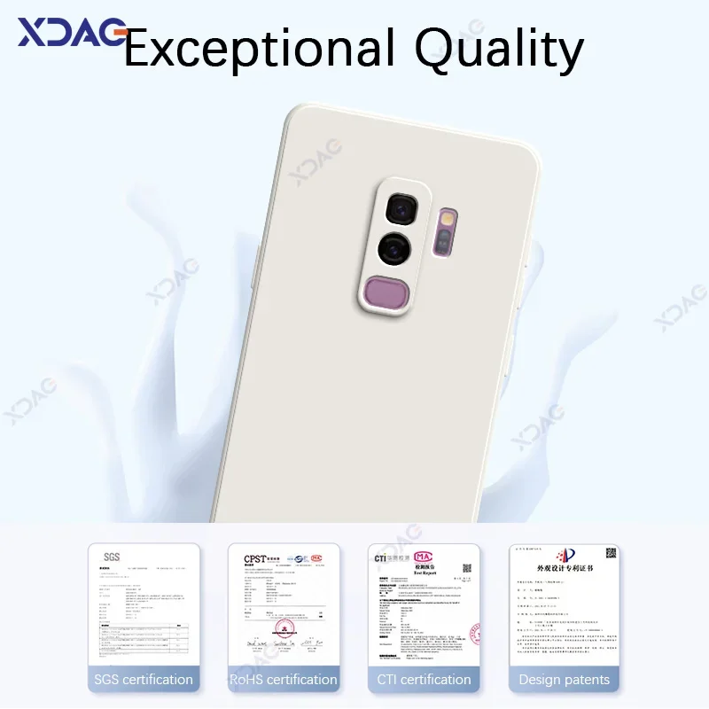 Luxury Original Square Liquid Silicone Waterproof Phone Case Cover, 360° Protection, Soft Touch Finish