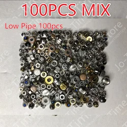 Steel Watch Handles & Crowns Set - 100-Piece Waterproof Collection in Various Sizes and Colors for Watchmaking & DIY Projects (100PCS LOW pipe)