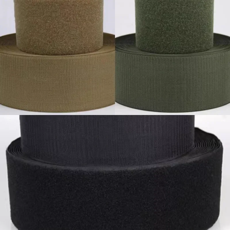 

5cm Width Army Green Coyote Brown Black Adhesive Hook and Loop Fastener Strap Magic Sticking Tape Vest Sewing DIY