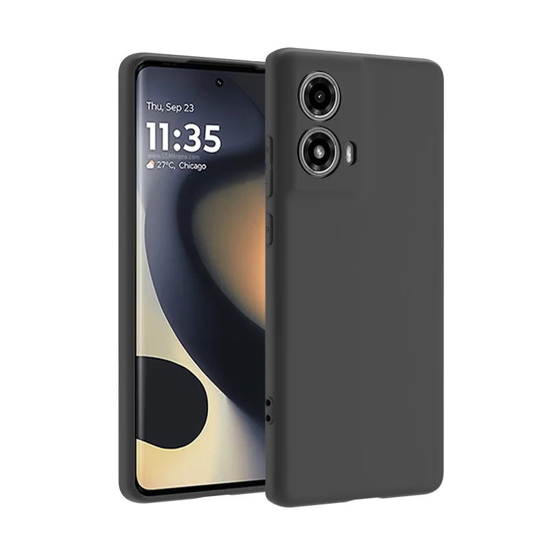 ل Moto G85 5G حافظة G 85 بولي يوريثان لينة أسود سل...