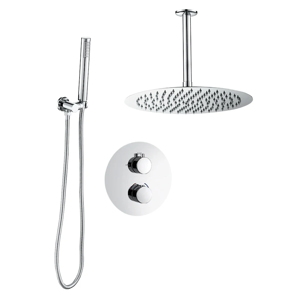

new style Luxury silver color bathroom Thermostatic shower sets faucets