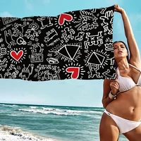 Keiths Haring Beach Towel For Kids Personalized Bath Towel Pool Towel Vacation Gift Picnic Towel Party Gift 2