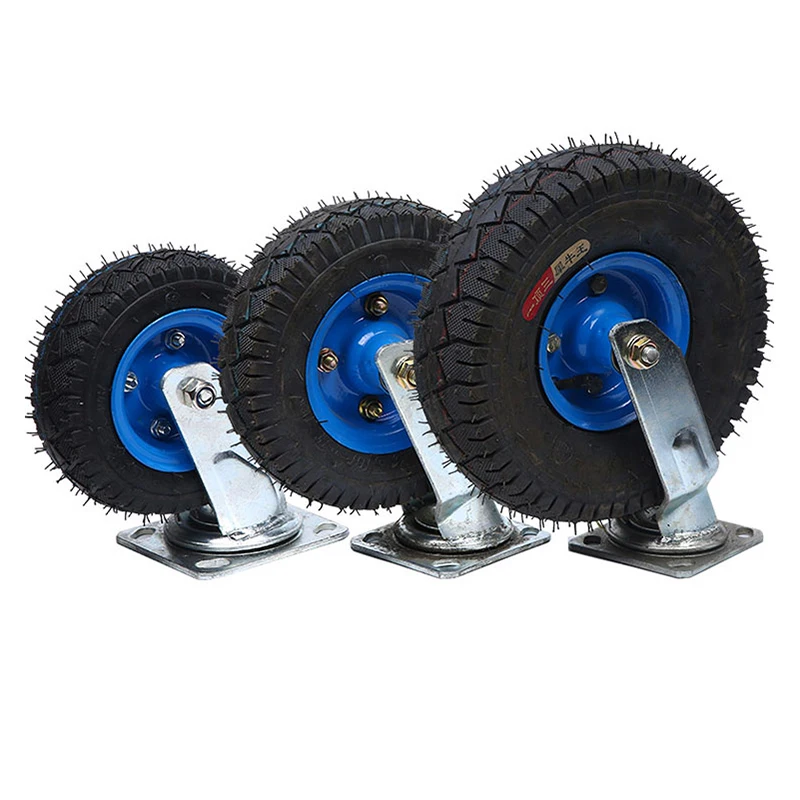 Cart Wheel 8/10 Inch Rubber Universal Wheel Trolley Inflatable Wheel Load 500KG 3
