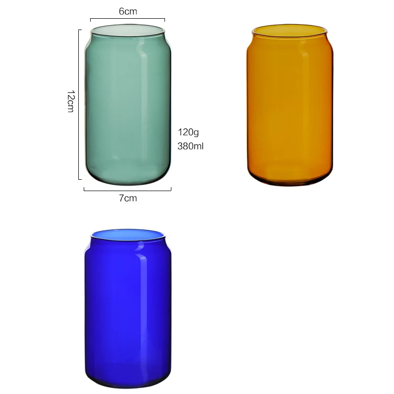 AhunderJiaz-Nordic Style Colorful Glass Mug High Borosilicate Heat-Resistant Material Coke Drinking Cups Home Decoration