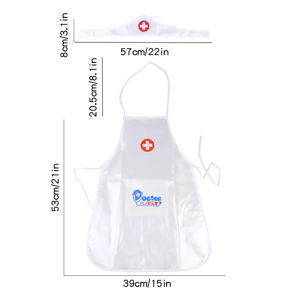 Doctor Play Set Doctor Costume Doctor Toys Kit Doctor Nurse Toys Children's Halloween Costumes Doctors White Apron Professional Performance Kindergarten Family Nurse Toys