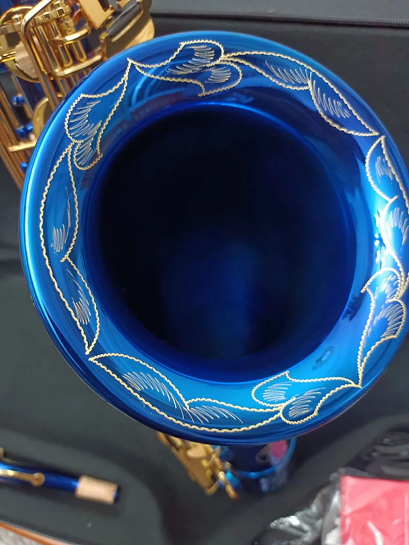 2025 Tenor Saxophone with Case, Brass Sax, Sky Blue
