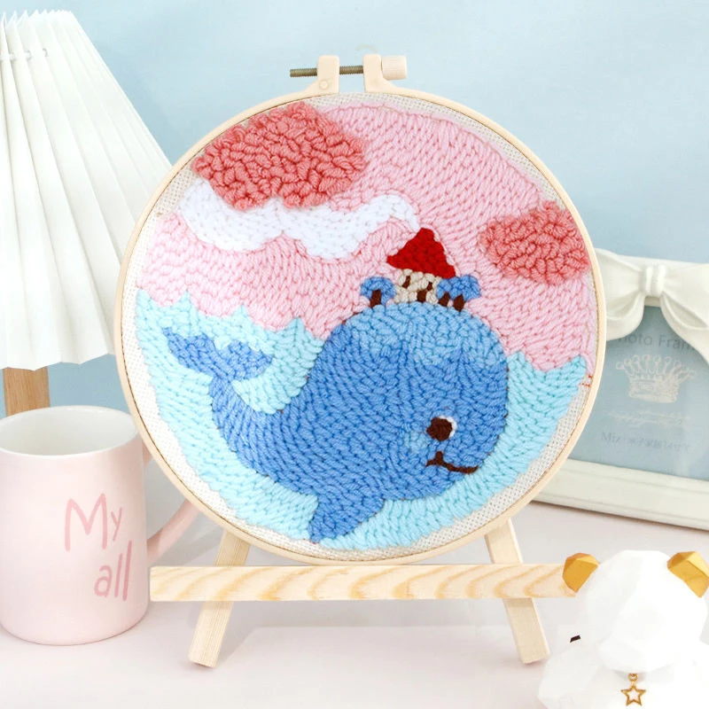 ラッチフックキット ラグ 犬の肖像画ラッチフックキット かわいい動物ラッチフックラグキット 刺繍キット、初心者向けラッチフックラグ、 DIY  ラッチフックキット ラグ 漫画のドラゴンと花 ラッチフックキット ラグ作りカラフルなパターンがプリントされた工芸品、刺繍 ... ラッチフックキット ラグ ファンタジーウルフラッチフックキット カラフルな動物 DIY かぎ針編みキット 刺繍キット 初心者向けかぎ