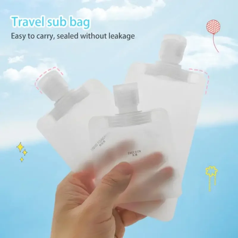 

30/50/100ML Lotion Dispenser Bag Travel Reusable Leakproof Refillable Pouches Shampoo Liquid Cosmetic Storage Squeeze Container