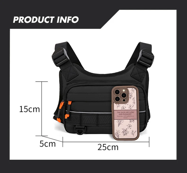 Description Picture 2 of itemTactical Fishing Chest Bag Molle Sports Hunting Rig Pouch Outdoor Hiking Clingbing Cycling Bags Men Large Front Vest Fanny Pack