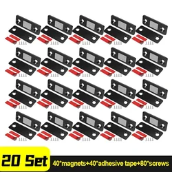 Ultra - Thin Invisible Magnetic Cabinet and Drawer Closers (20 Set - Black)