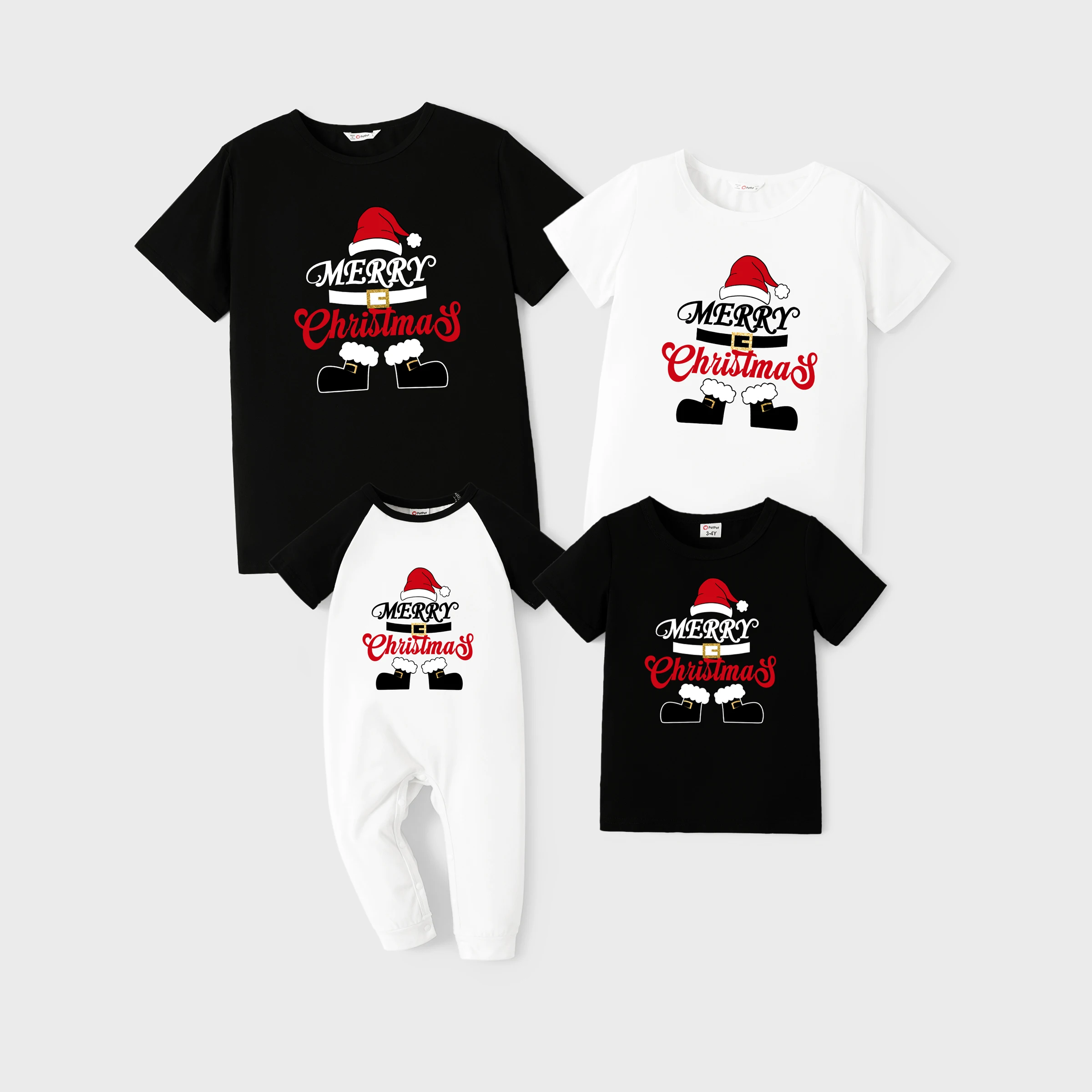 thumbnail image 2 of PatPat Camisetas navideñas a juego para toda la familia, mangas largas, diseño de Papá Noel con Feliz Navidad, vacaciones, 2 of 5