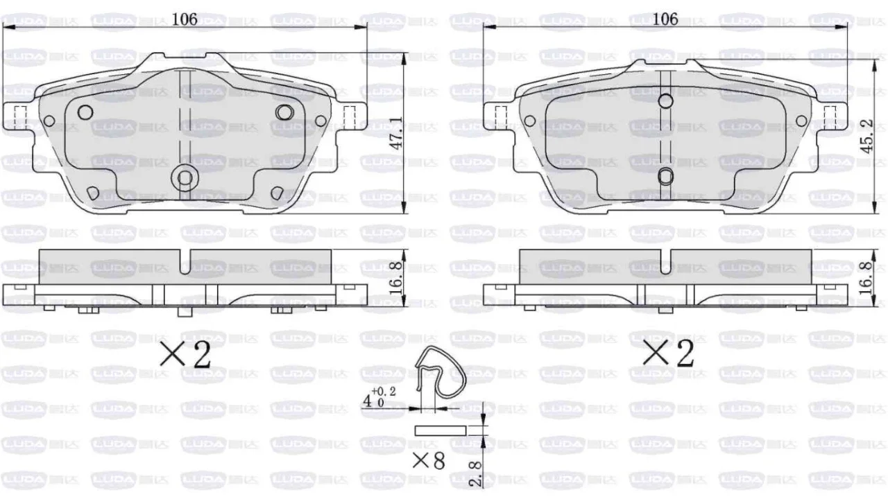 For HAVAL DARGO 1.5T 2.0T B06-Present GW4N20 GW4B15D THREEON Ceramic Rear Brake Pads 3502104BGW01A TO1450-R