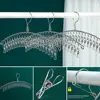 10 Clips Windproof Clothes Drying Hanger Clothing Rack Stainless Steel Sock Laundry Airer Hanger Underwear Socks Holder 3