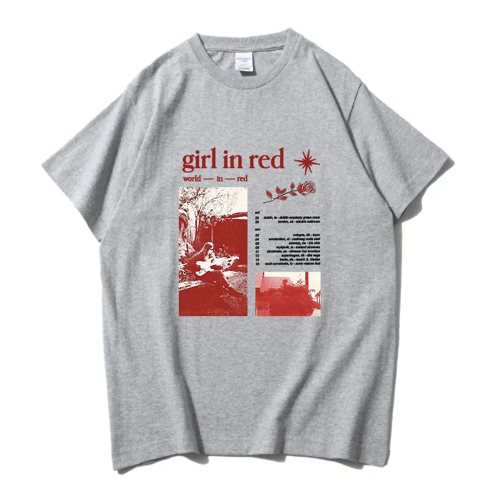Singer Girl in Red T-shirts Casual Comfortable Cotton Women Tee-shirt Hip Hop Streetwear Summer O-neck High Quality Tshirts Tees 3