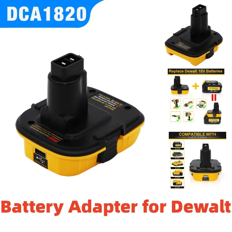 DCA1820 Battery Adapter For Dewalt 18V Tools Convert Dewalt 20V Lithium Battery For Dewalt 18V Battery DC9096 DE9098 DE9096 mt20ml battery adapter for makita 18v li ion battery bl1830 bl1860 convert to for milwaukee 18v lithium battery power tools