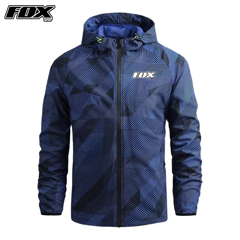 Cycling Jacket Cycling Clothes Windbreaker Cycling FOX HPWF MTB Bicycle Hooded Clothing Road Mountain Bike Motorcycle Coat Windproof Chaqueta Ciclismo Hombre