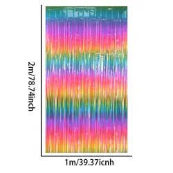 Vibrant Foil Fringe Curtain for Celebrations and Events (Rainbow Gradient)