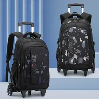 School Rolling backpack bag School Bags with wheels Student wheeled Backpacks for boys Children School Trolley Bag Waterproof 1