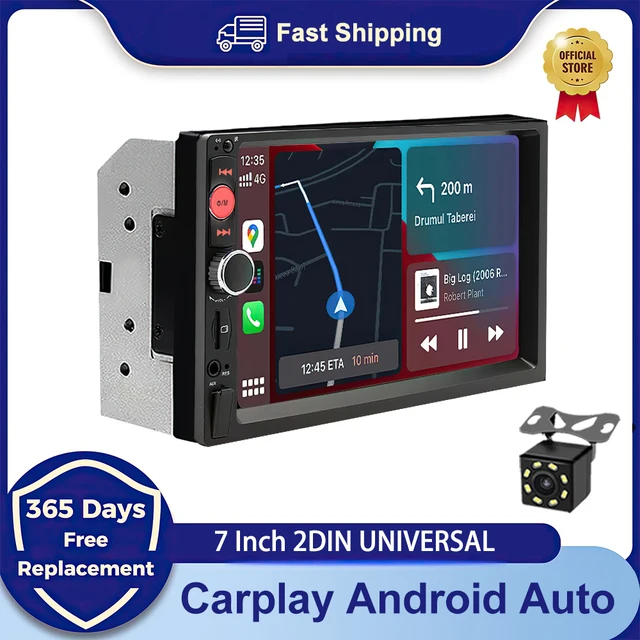 Universal 2 Din 7” Screen Car Radio Multimedia Video Player Carplay Android Auto for Apple Or Android Head Unit 2Din Rear Camera