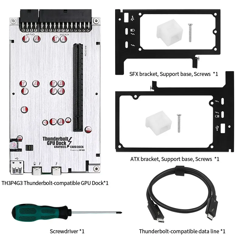 Doca de Extensão da Placa Gráfica Th3p4g3 Mini Gpu Dock Usb 3.0 Compatível com Thunderbolt Thunder pd 60w 40gbps com Atx e Sfx Bracke - Imagem 2