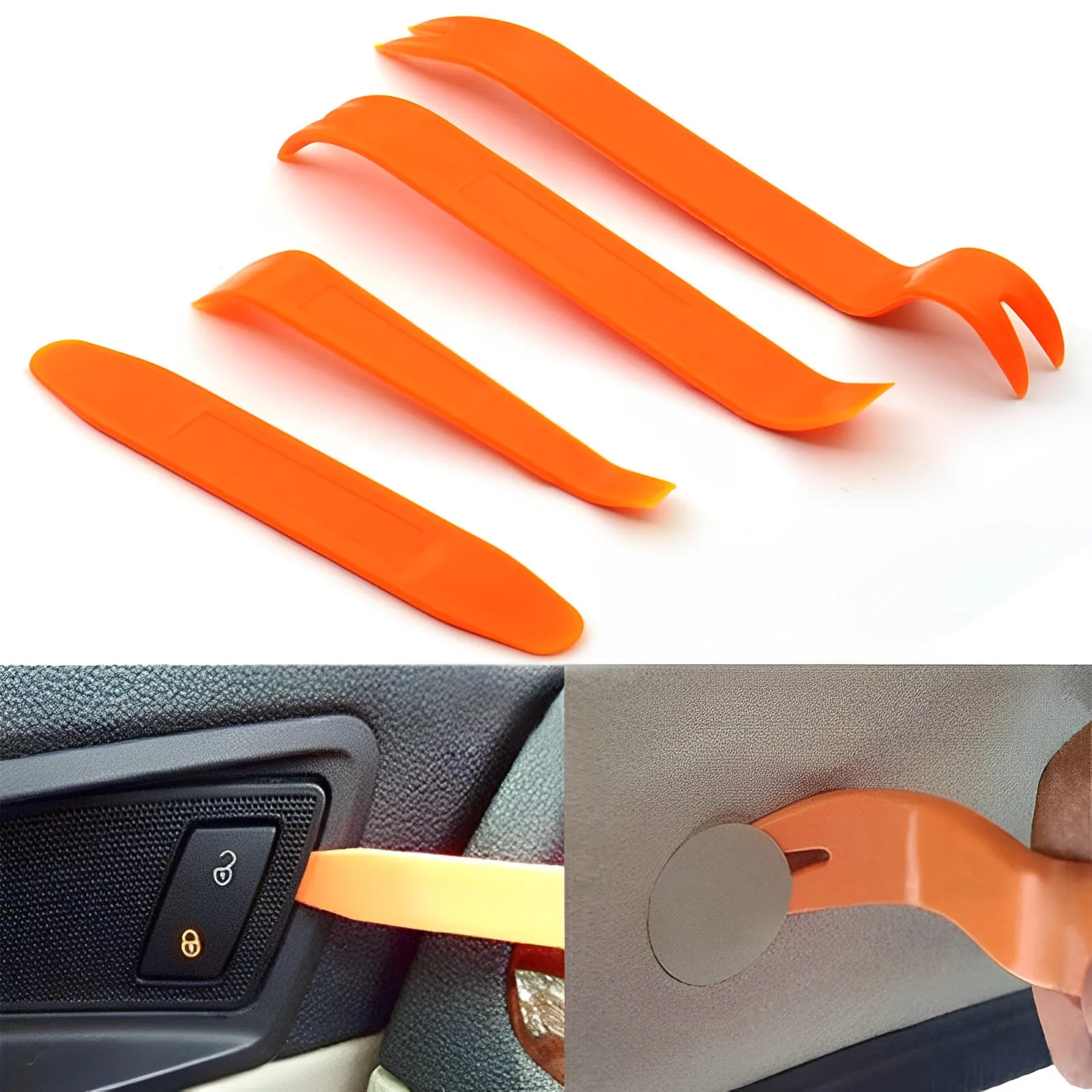 

4Pcs Car Audio Disassembly Tool Portable Mini Pry Car Radio Door Clip Audio Panel Removal Installer Hand Tools Auto Accessories