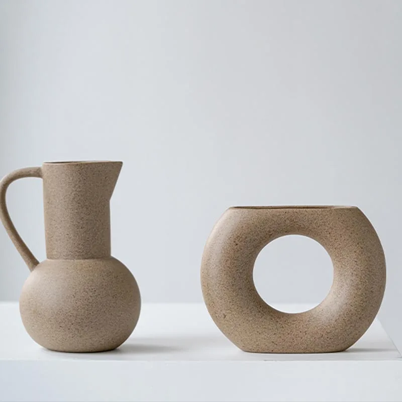 Vaso alto da terra in vimini: decorazione boho in erba della pampa (20,86) - Italia