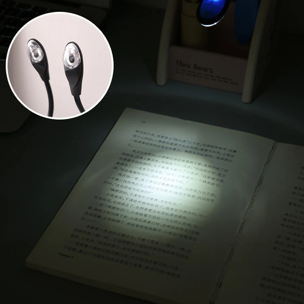1/3/5PCS USB Rechargeable Reading Book Light With Detachable Flexible Clip Portable Lamp Kindle eBook Readers Night Light led light night light book light mini night light mini led light
