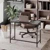 Home Office Desk with Power Outlet, Modern Study Writing Desk with 3 Hooks for Study Room, Home Office, Computer Desks 4