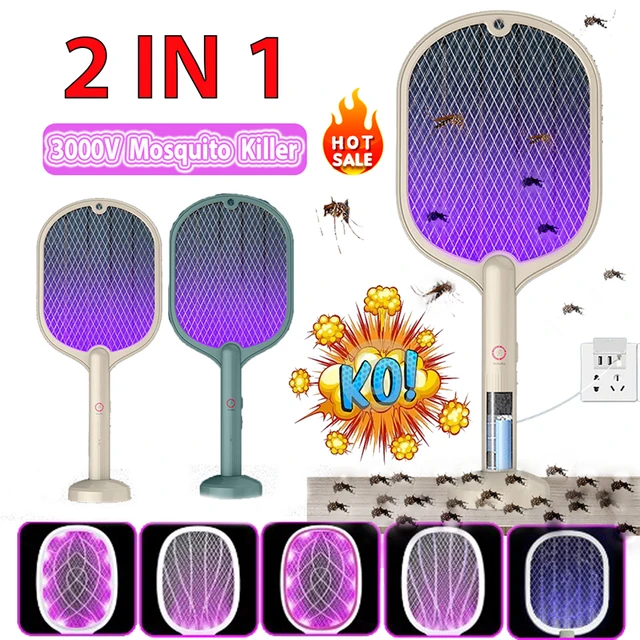 3000V Elektromos Rovar Ütő Uv Könnyű Légy Swatter Usb Újratölthető Gyilkos Antimoszkito Hiba Zapper Csapda