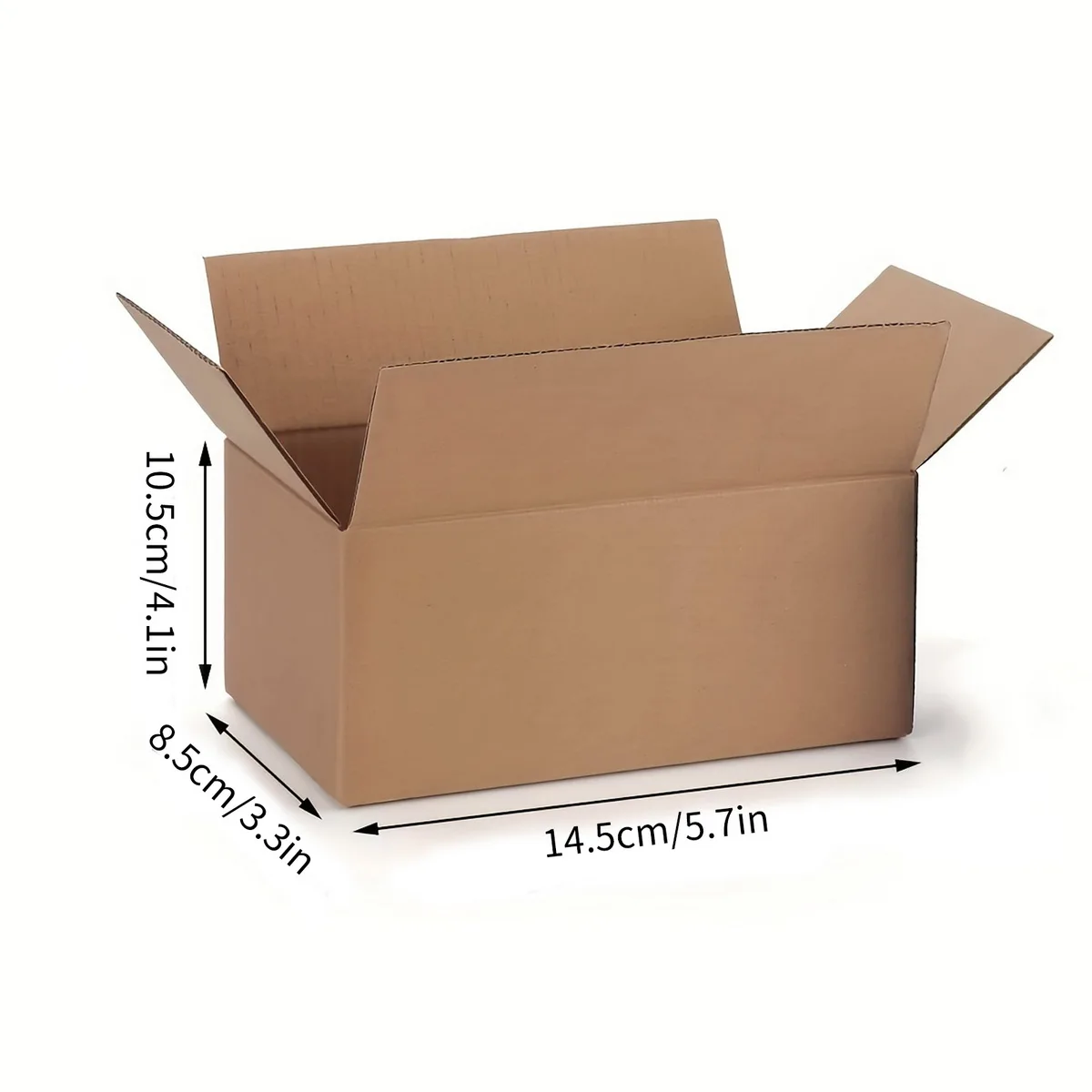 Small Item Shipping Boxes,  5.7x3.3x4.1inches, Single Wall, 32Lb/sq inch, Brown Corrugated Cardboard Mailer Box With Lids