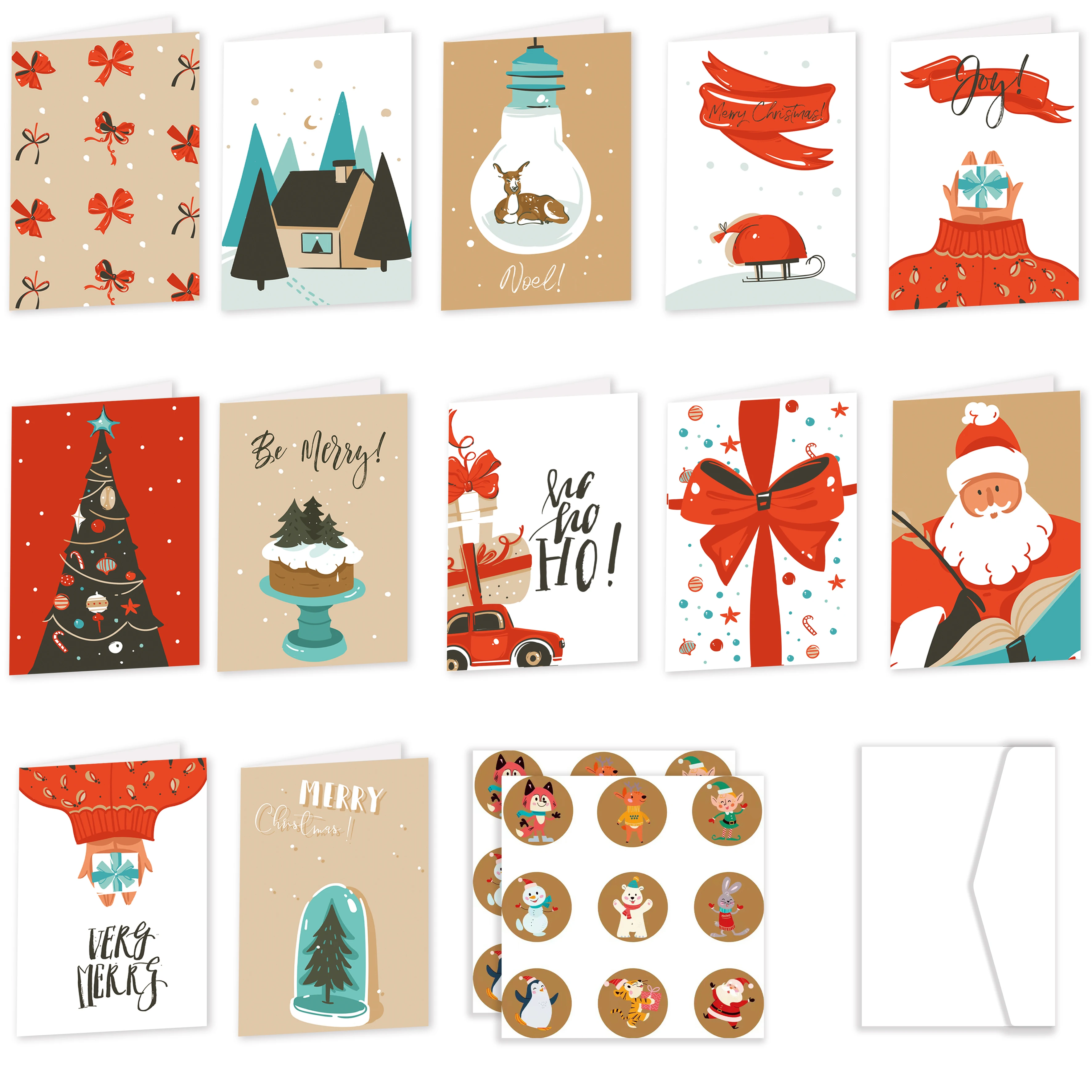 Postales Navideñas Tarjetas De Navidad BOFUNX - Pack De 8 Con Sobres Para Regalos Tarjetas Felicitación Bofunx