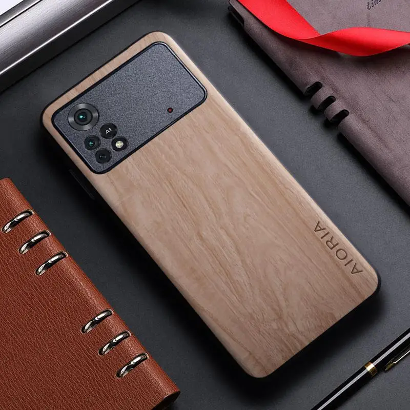 Bamboo Wood Pattern Leather Phone Case - Premium Design for Xiaomi and Redmi Series