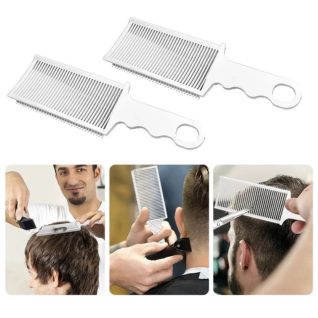 Description Picture 2 of itemNew Style Hair Cutting Positioning Comb Sets Professional Barber Clipper Blending Flat Top Combs For Men Salon Hairdresser Tools