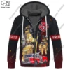 3D printing customized name new firefighter pattern warm hooded thickened jacket zipper fleece hoodie winter jacket casual 3