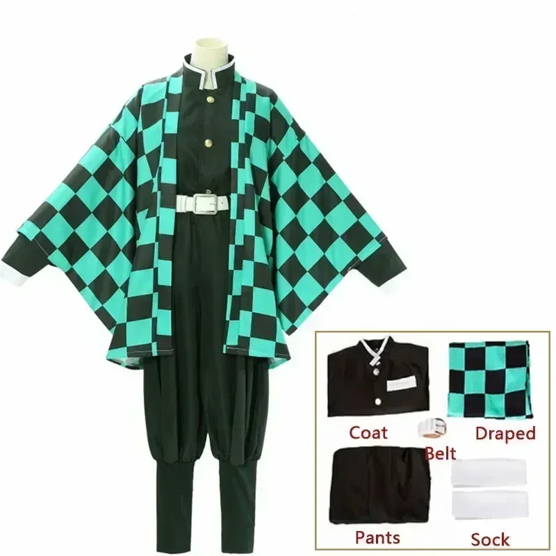 Kamado Tanjirou Cosplay Costume Halloween Anime Cosplay Cartoon Kimetsu No Yaiba Costume For Kids For Adult Gifts