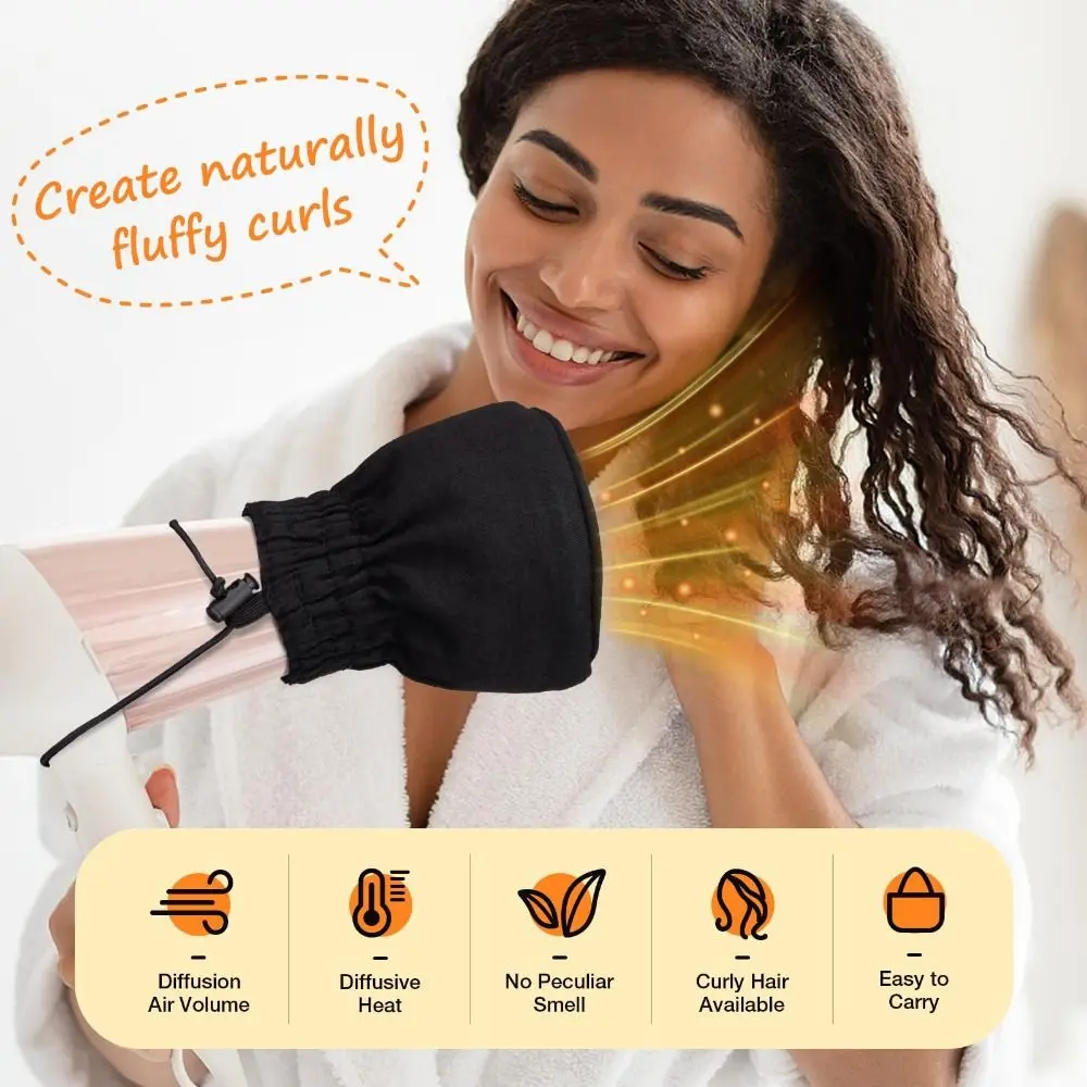 Soft Hair Dryer Diffuser Cover Universal Cloth Hair Dryer Diffuser Storage Bag with Elastic Band Foldable Diffuser Sleeve