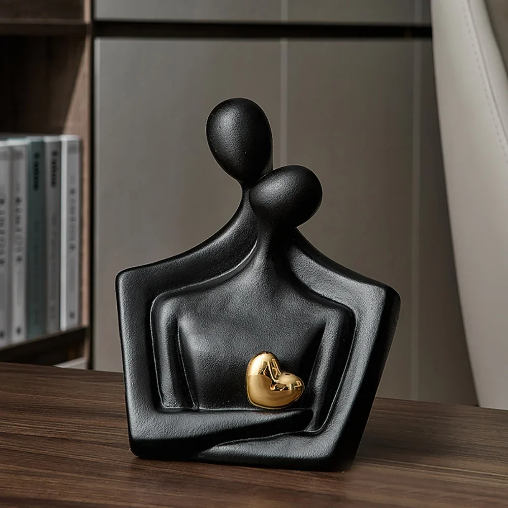 

modern home decor ceramic couple statue Nordic room decor desk accessories living room ornament art sculpture figurine gift