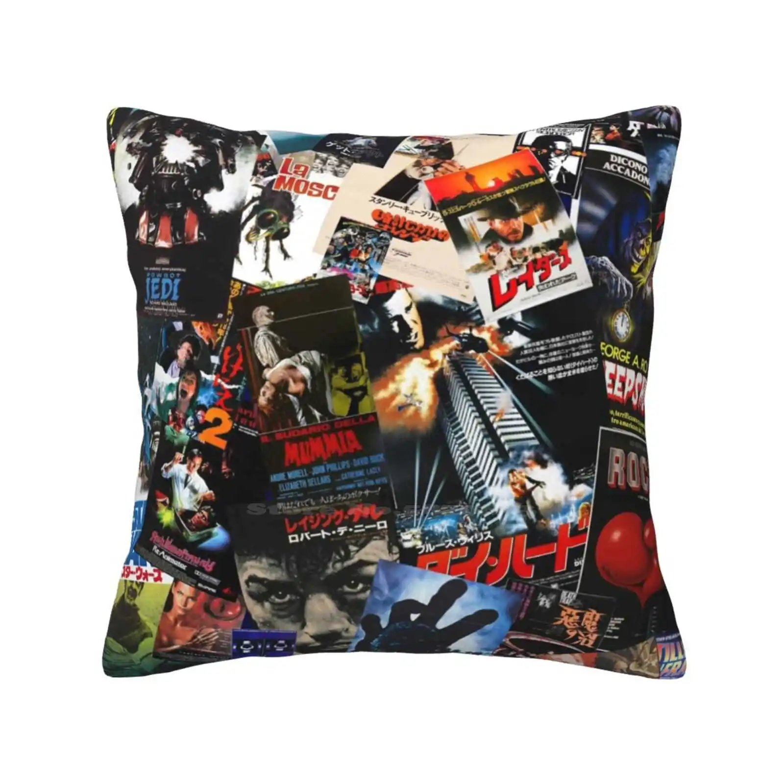 

Foreign Movie Posters Collage-Horror Fantasy Action Throw Cushion Pillow Cover 1980S 1990S 2000S 2010S Scifi Sci Fi Science