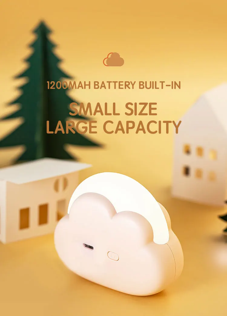 ZK30 Cloud Night Light Kids Soft Silicone USB Rechargeable LED Baby Nightlight Portable Bedroom Bedside Children Night Lamp