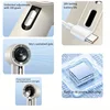 Portable Handheld Turbofan with 3 Adjustable Wind Speeds, USB Charging LED Digital Display Stylish Black/white Design 5