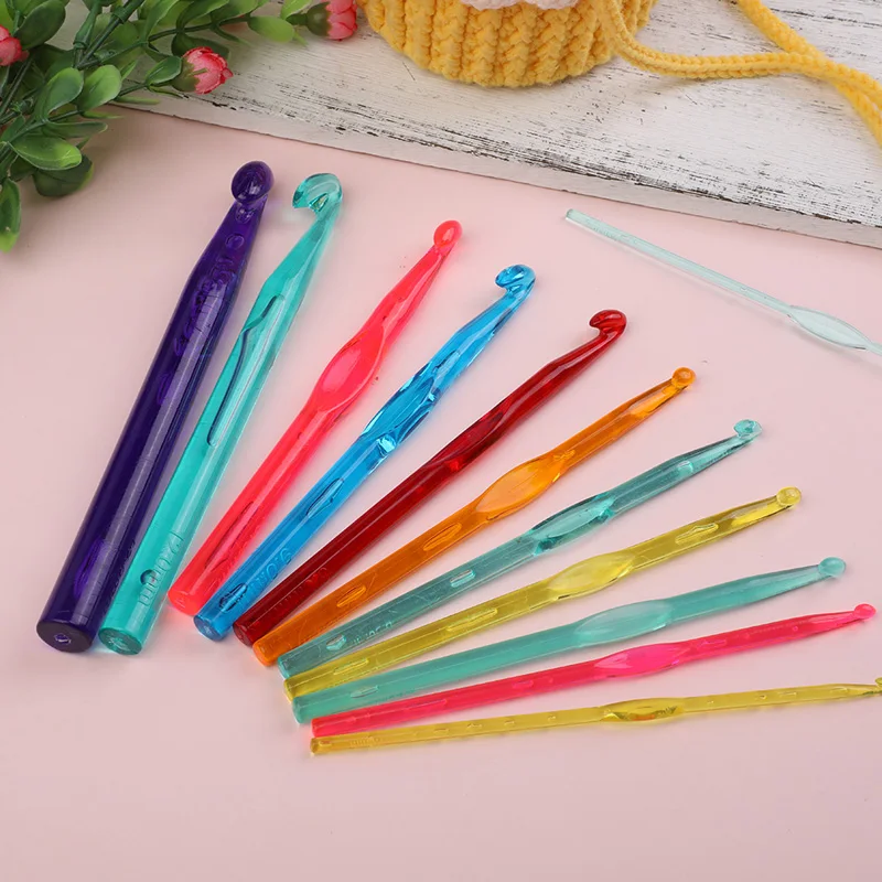 Wholesale Transparent Plastic Crochet Hooks Needles 